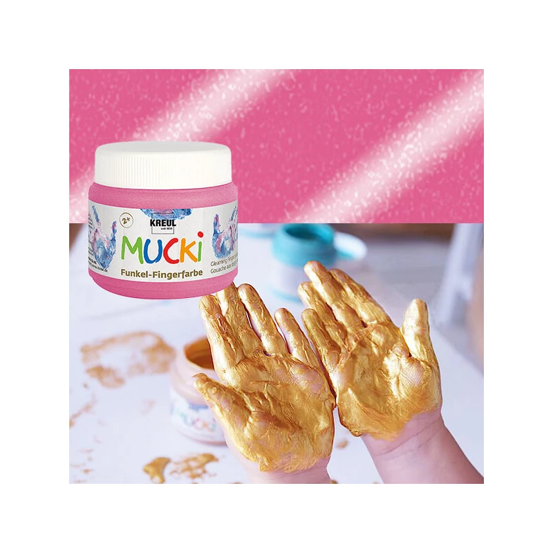 Ujjfesték, Mucki, 150 ml - gyöngyház rózsaszín