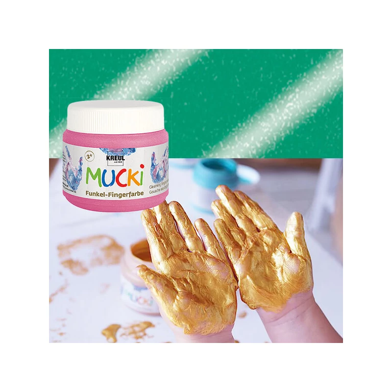 Ujjfesték, Mucki, 150 ml - gyöngyház zöld