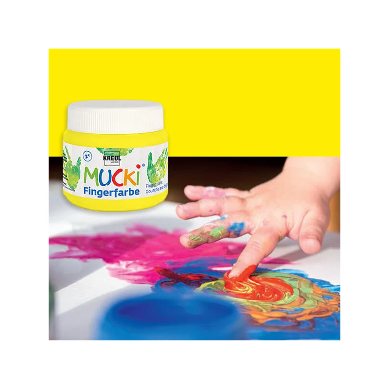 Ujjfesték, Mucki, 150 ml - neon sárga