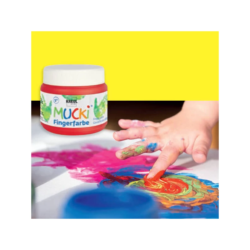 Ujjfesték, Mucki, 150 ml - sárga
