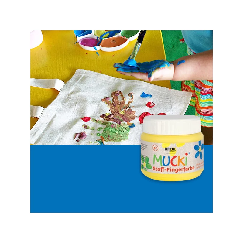 Prstová farba na textil Mucki, 150 ml - modrá