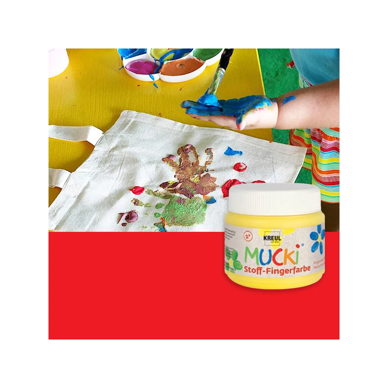 Prstová farba na textil Mucki, 150 ml - červená