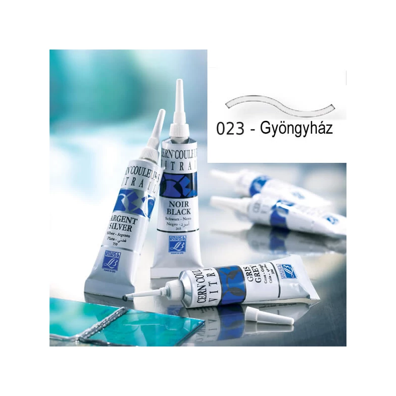 Kontúrovacia farba Vitrail, nevypaľovacia, 20 ml - perleťová biela, 023