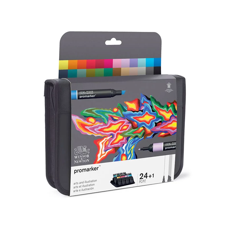 Sada obojstranných alkoholových popisovačov ProMarker - 24+1 ks, arts and illustration wallet