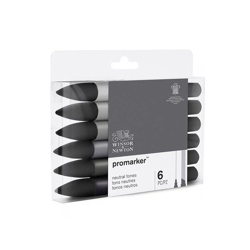 Sada obojstranných alkoholových popisovačov ProMarker - 6 ks, neutral tones