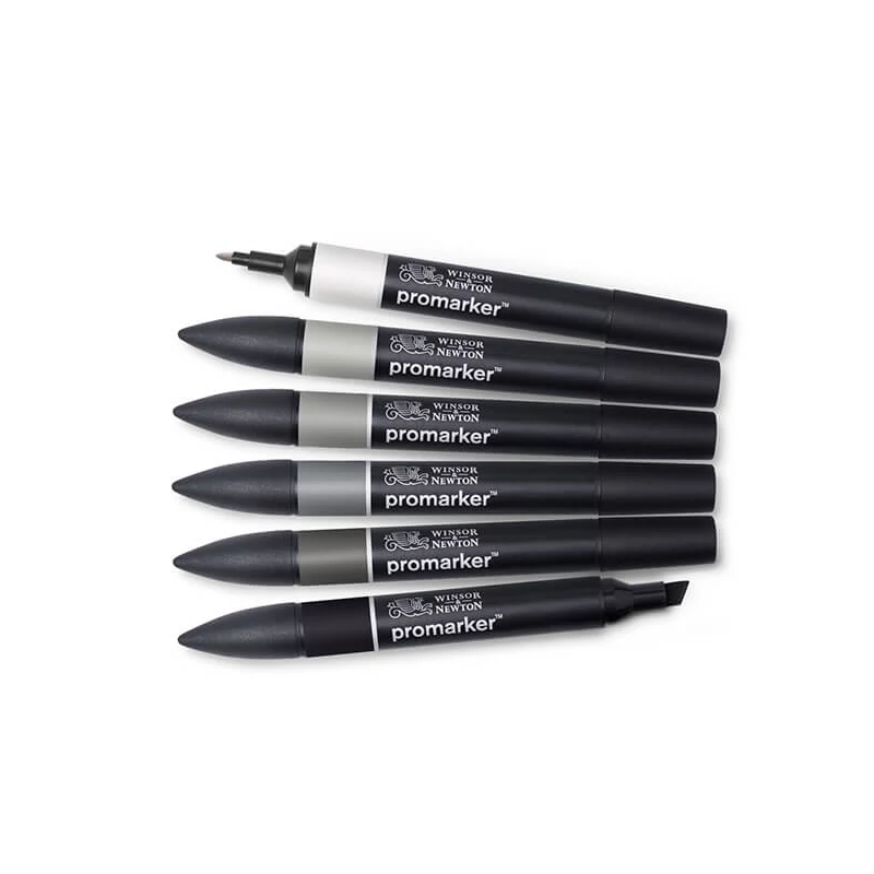Sada obojstranných alkoholových popisovačov ProMarker - 6 ks, neutral tones