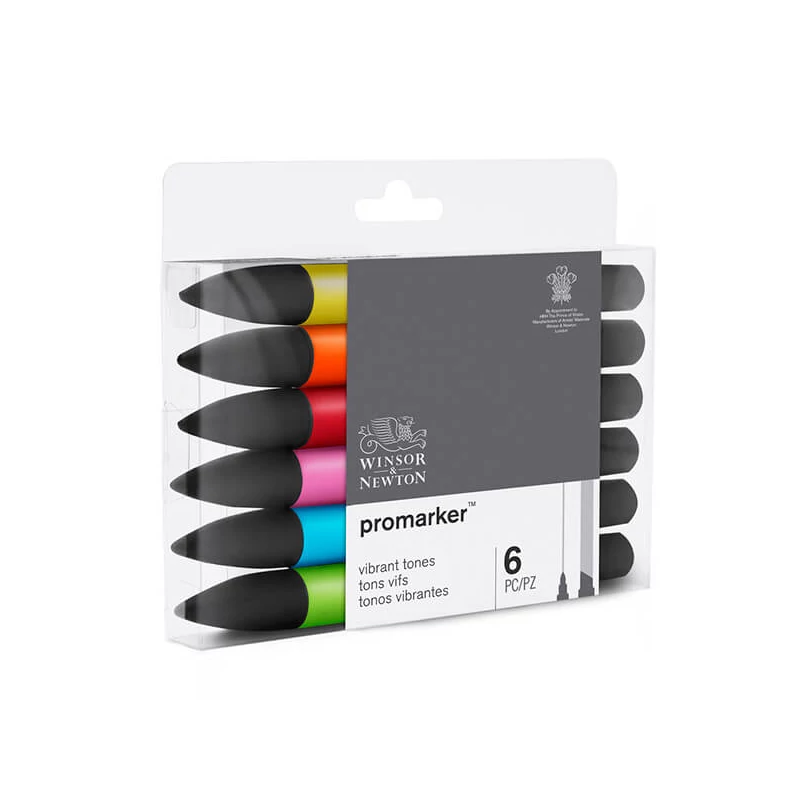 Sada obojstranných alkoholových popisovačov ProMarker - 6 ks, vibrant tones