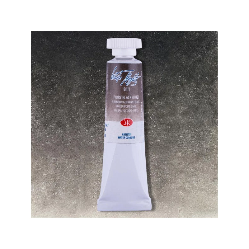 Akvarelová farba v tube White Nights, 10 ml - 811, ivory black