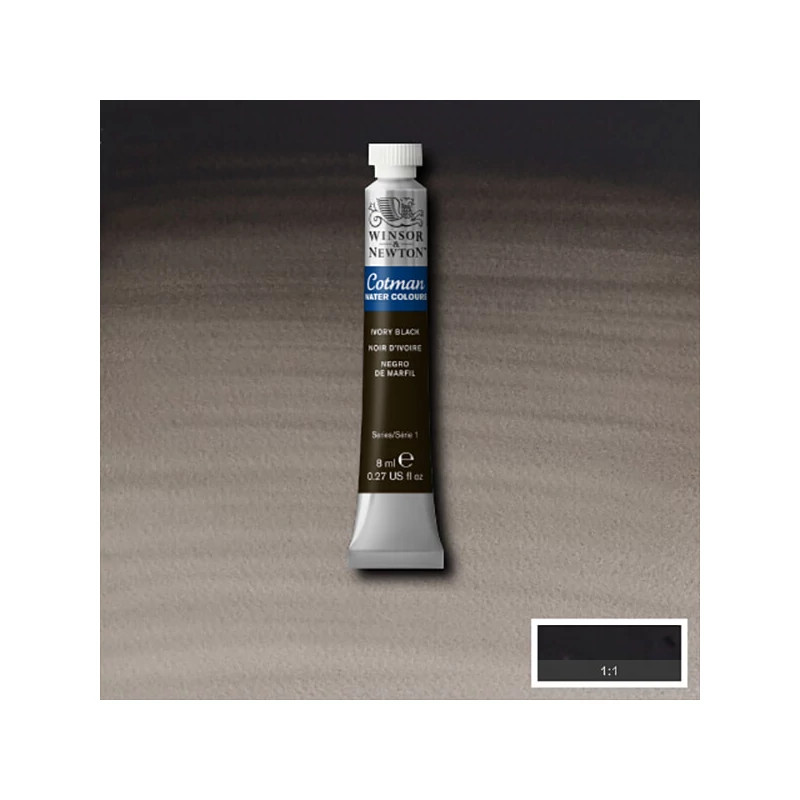 Akvarelová farba v tube Winsor&Newton Cotman, 8 ml - 331, ivory black