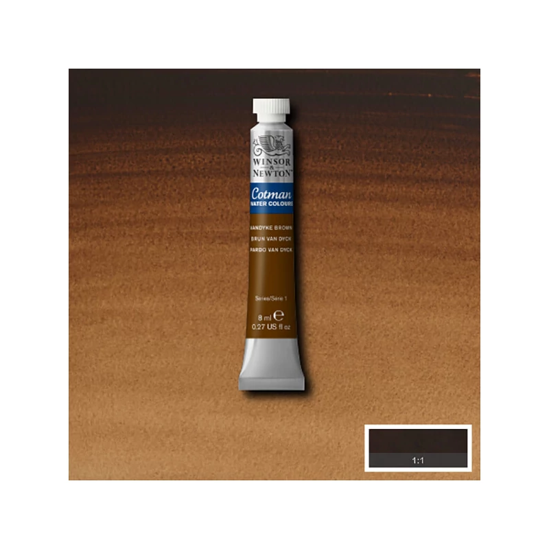 Akvarelová farba v tube Winsor&Newton Cotman, 8 ml - 676, vandyck brown