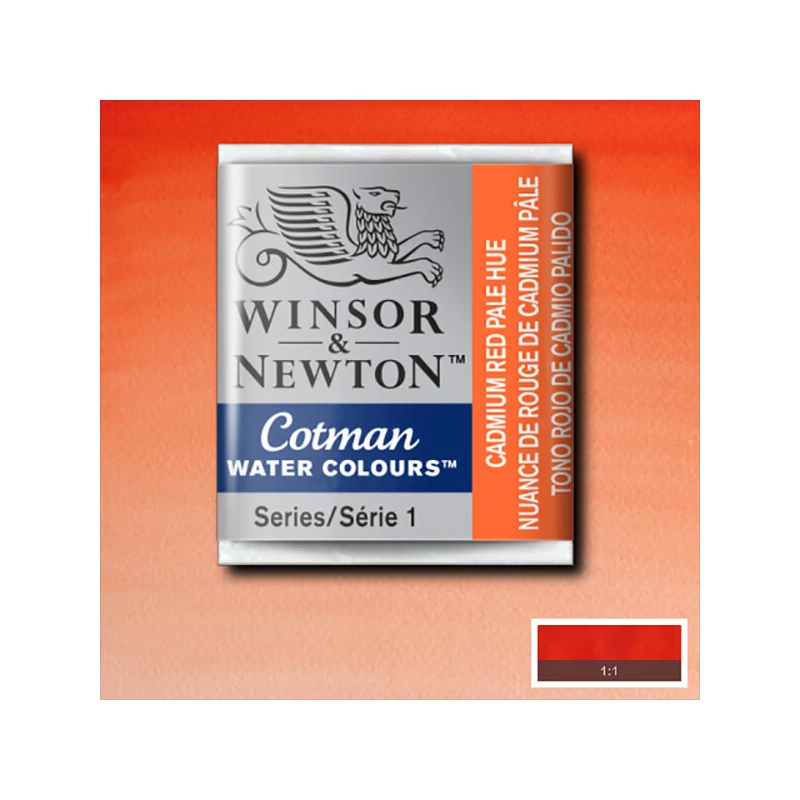 Akvarelová farba Winsor&Newton Cotman 1/2 panvičky - 103, cadmium red pale hue
