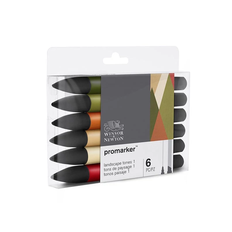 Sada obojstranných alkoholových popisovačov ProMarker - 6 ks, landscape tones 1