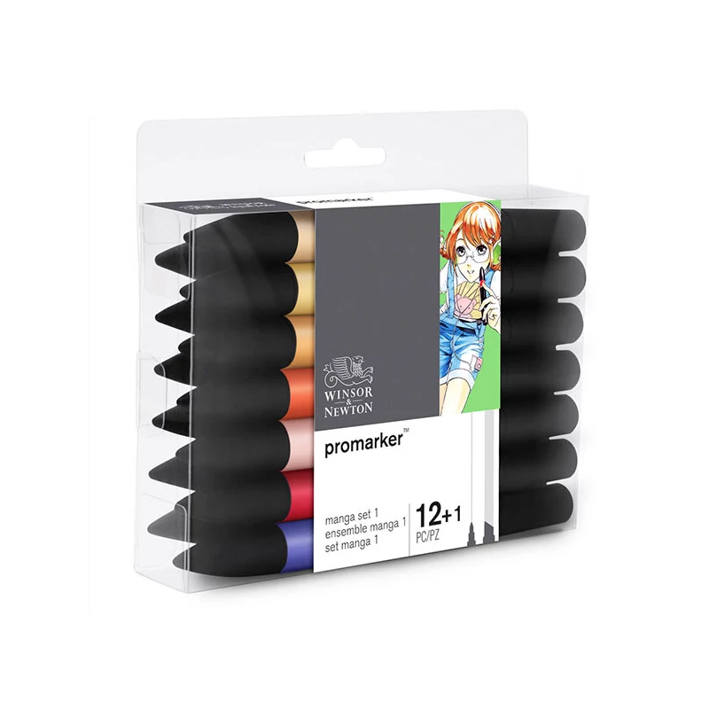 Sada obojstranných alkoholových popisovačov ProMarker - 12+1 ks, Manga Set 1
