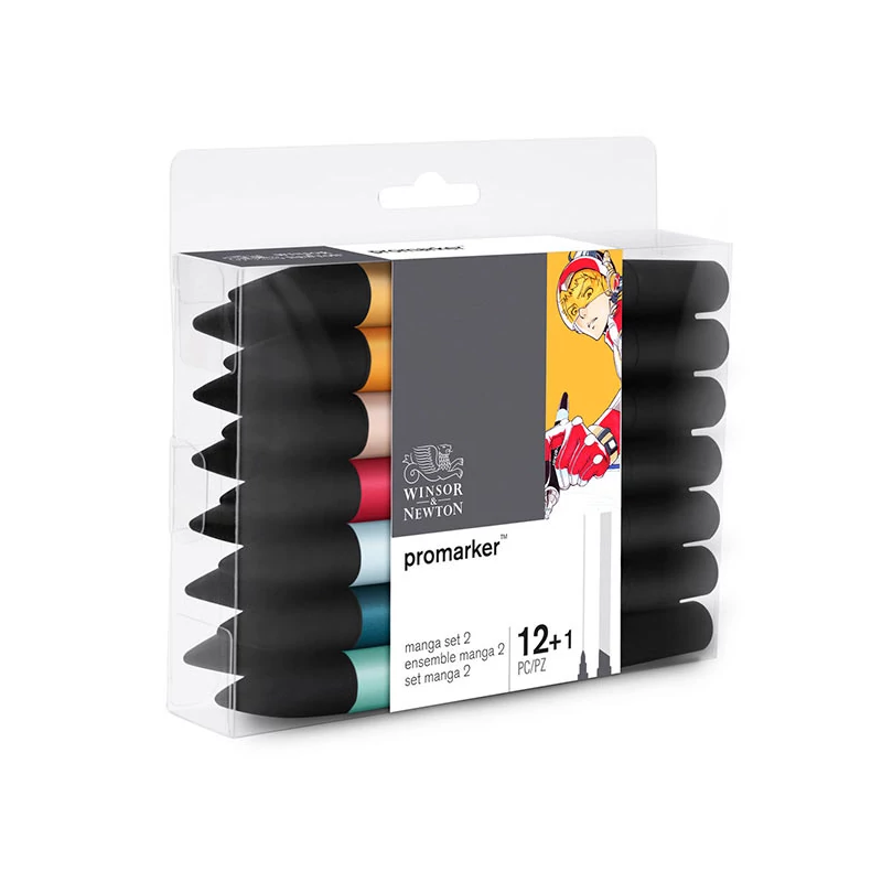 Sada obojstranných alkoholových popisovačov ProMarker - 12+1 ks, Manga Set 2