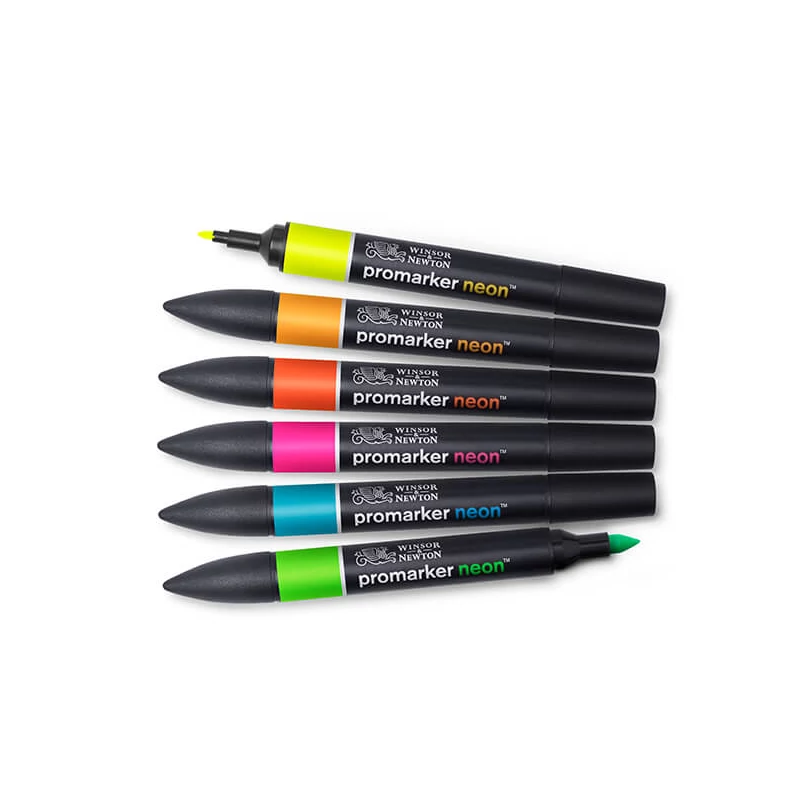 Sada obojstranných popisovačov ProMarker - 6 ks, neon