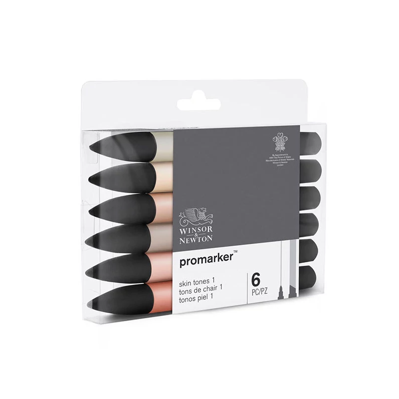 Sada obojstranných alkoholových popisovačov ProMarker - 6 ks, skin tones set 1