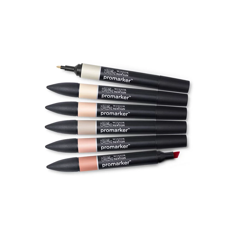 Sada obojstranných alkoholových popisovačov ProMarker - 6 ks, skin tones set 1