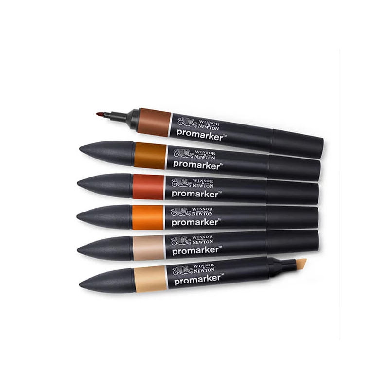 Sada alkoholových popisovačov ProMarker - 6 ks, skin tones set 2