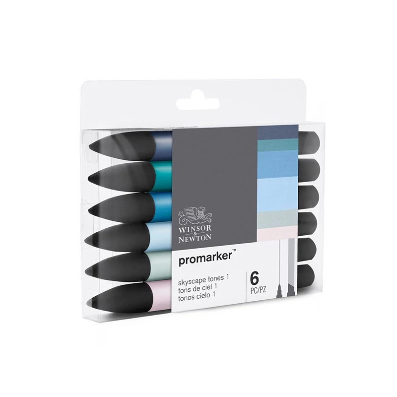 Sada obojstranných alkoholových popisovačov ProMarker - 6 ks, skyscape tones 1