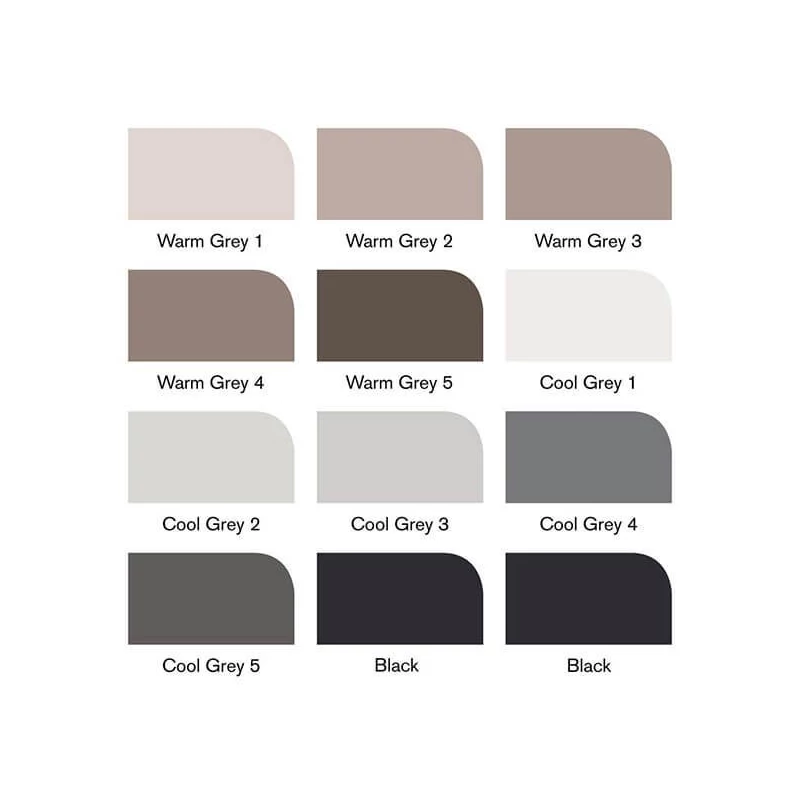 Sada obojstranných alkoholových štetcových popisovačov Promarker Brush - 12+1 ks, neutral tones