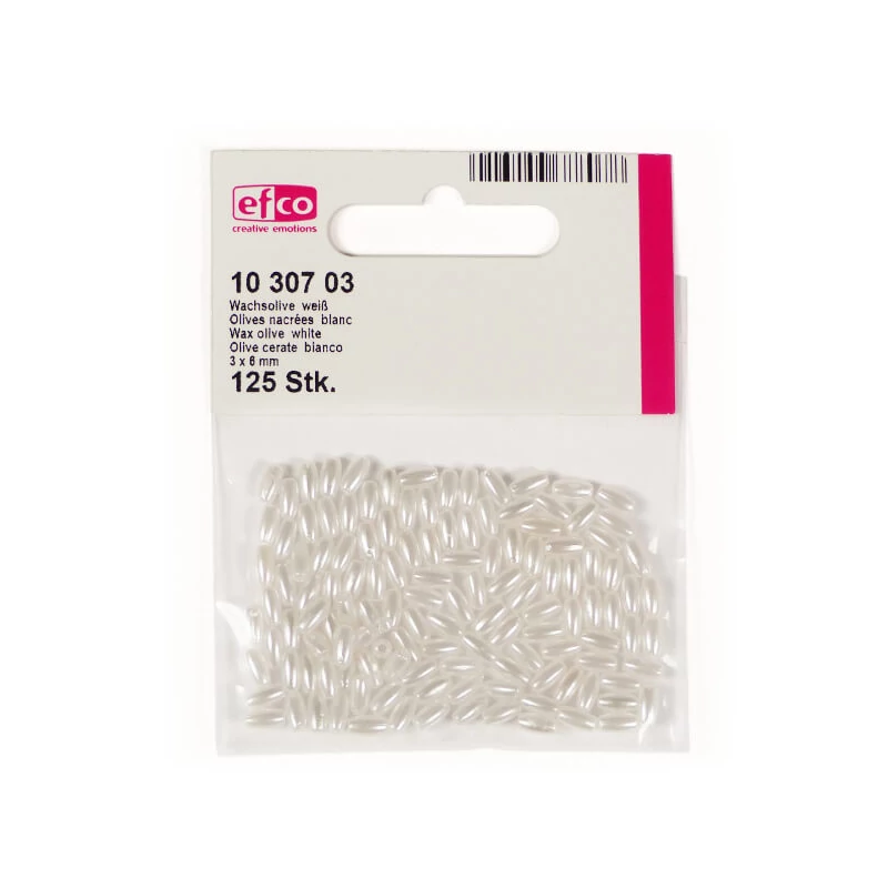 Koráliky ryža, 3x6 mm - Perleťovo biele