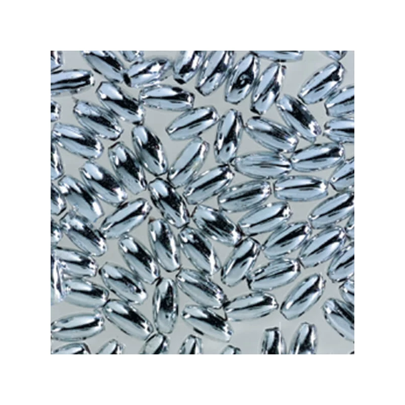 Koráliky ryža, 3x6 mm - strieborné