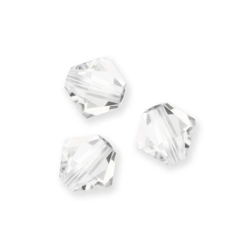 Reťaz z kónických kryštáľových korálkov Preciosa, 4 mm - Crystal