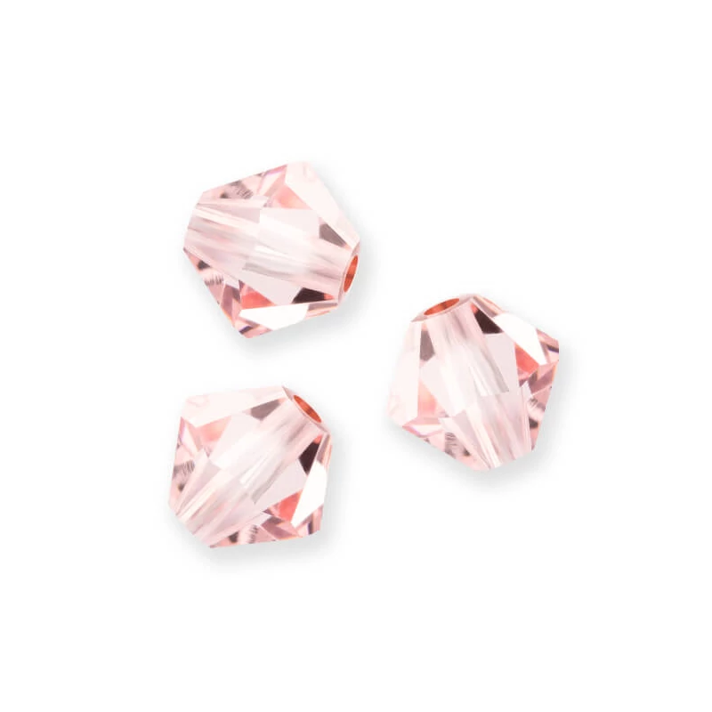 Reťaz z kónických kryštáľových korálkov Preciosa, 4 mm - Light Rose