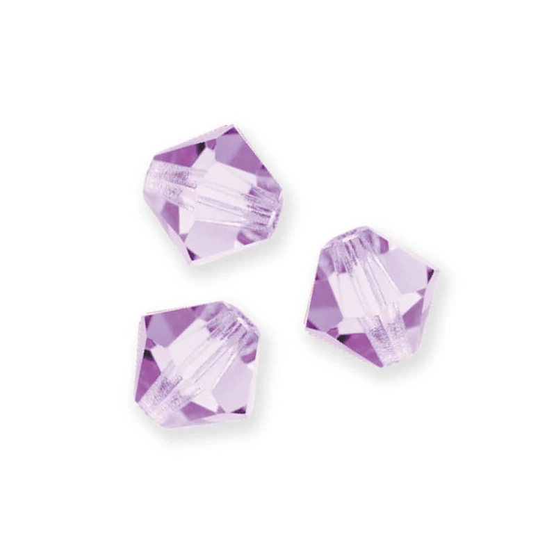 Reťaz z kónických kryštáľových korálkov Preciosa, 4 mm - Violet