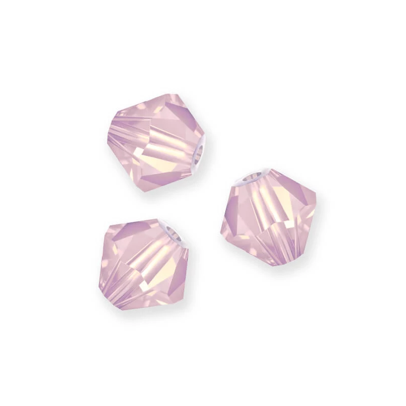 Reťaz z kónických kryštáľových korálkov Preciosa, 4 mm - Rose Opal