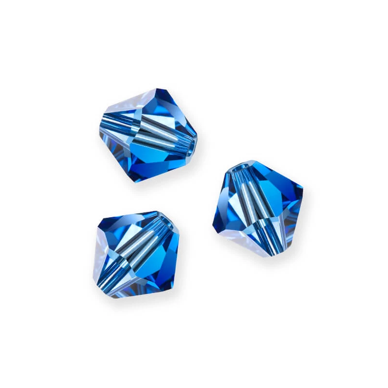 Reťaz z kónických kryštáľových korálkov Preciosa, 4 mm - Sapphire