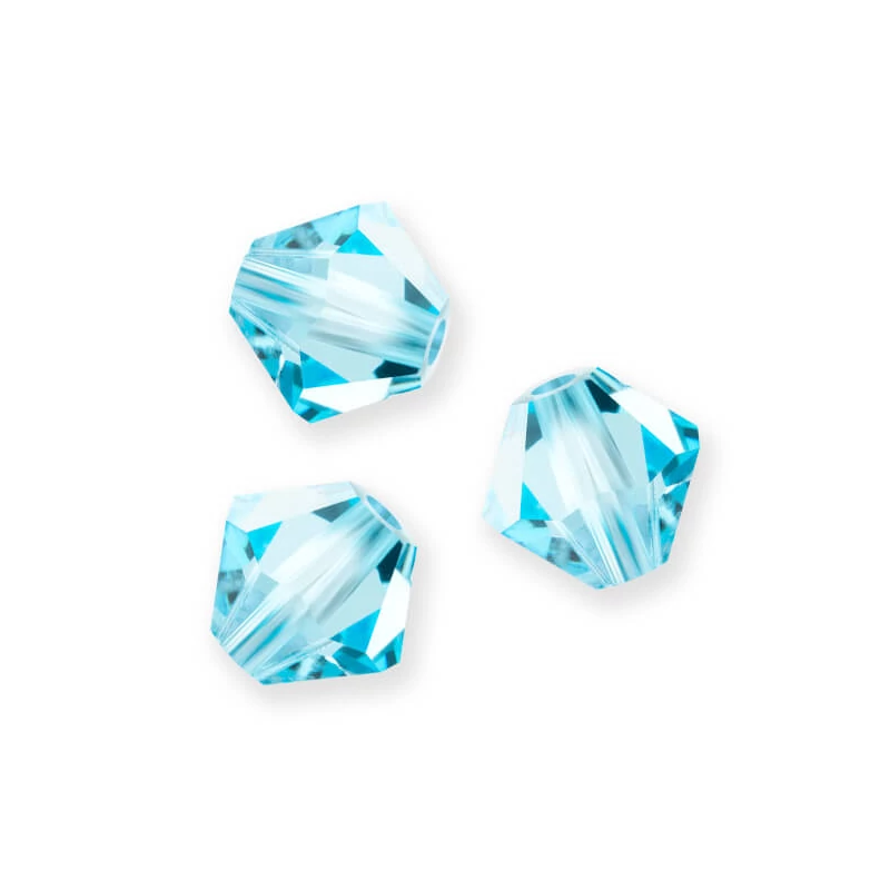 Reťaz z kónických kryštáľových korálkov Preciosa, 4 mm - Aqua Bohemica