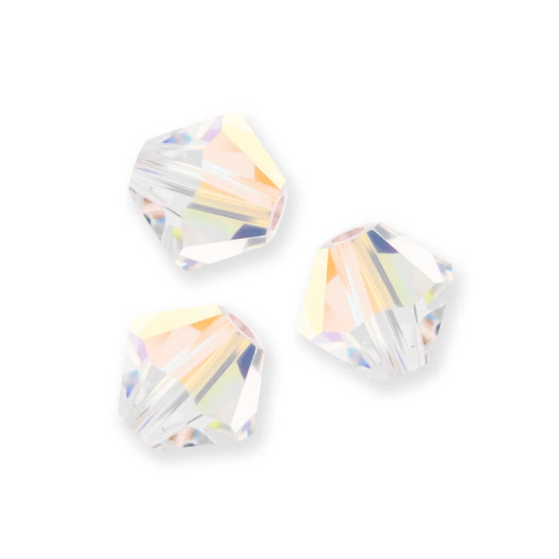 Reťaz z kónických kryštáľových korálkov Preciosa, 6 mm - Crystal AB