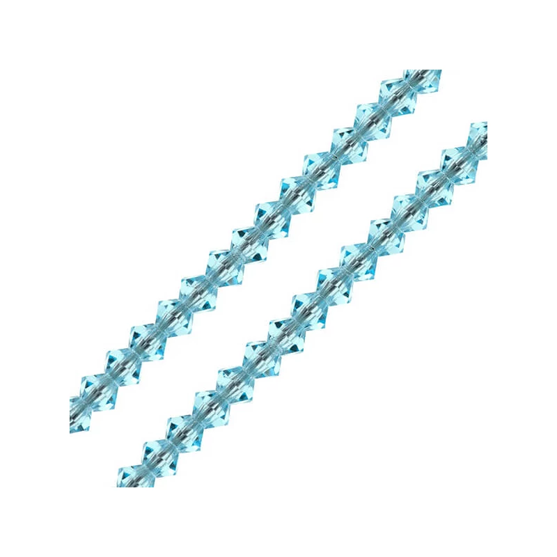 Reťaz z kónických kryštáľových korálkov Preciosa, 4 mm - Aqua Bohemica