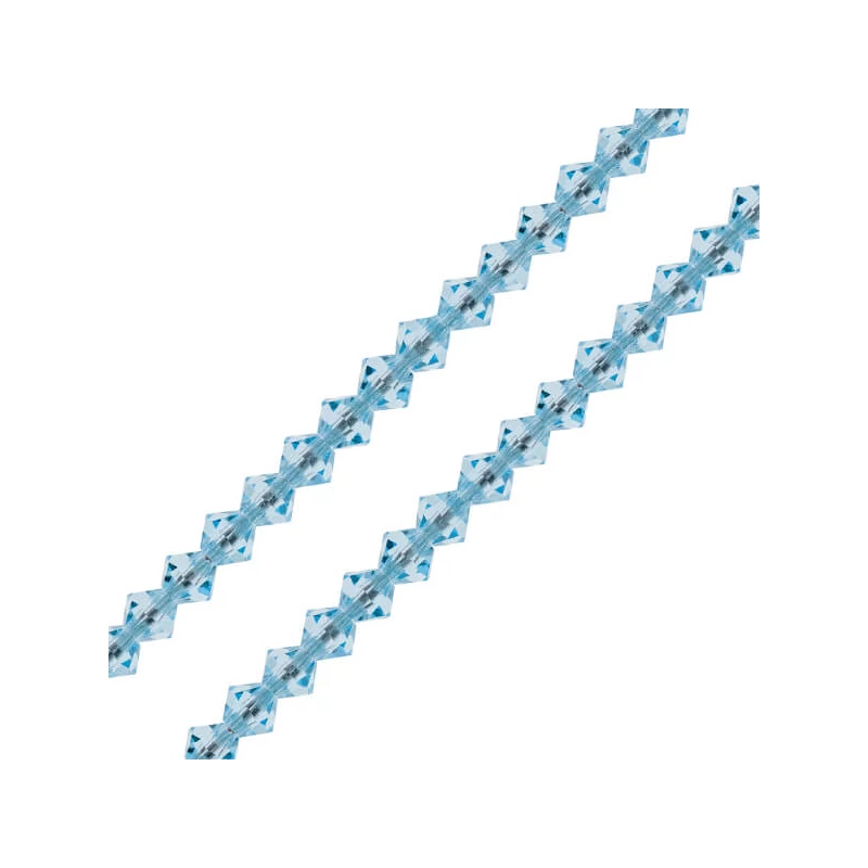 Reťaz z kónických kryštáľových korálkov Preciosa, 4 mm - Aqua