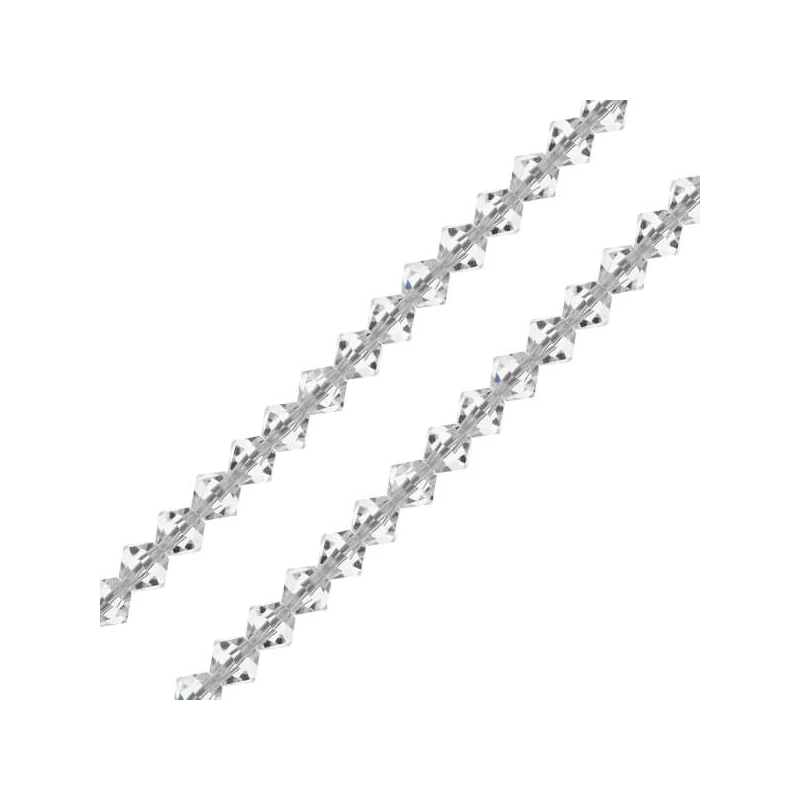 Reťaz z kónických kryštáľových korálkov Preciosa, 4 mm - Crystal