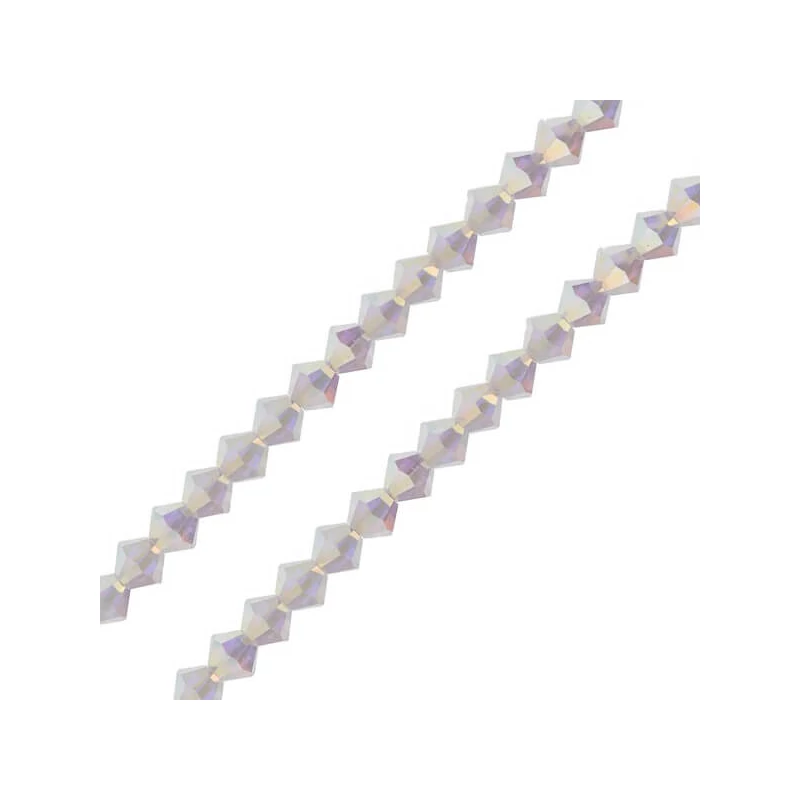 Reťaz z kónických kryštáľových korálkov Preciosa, 4 mm - Crystal AB2x