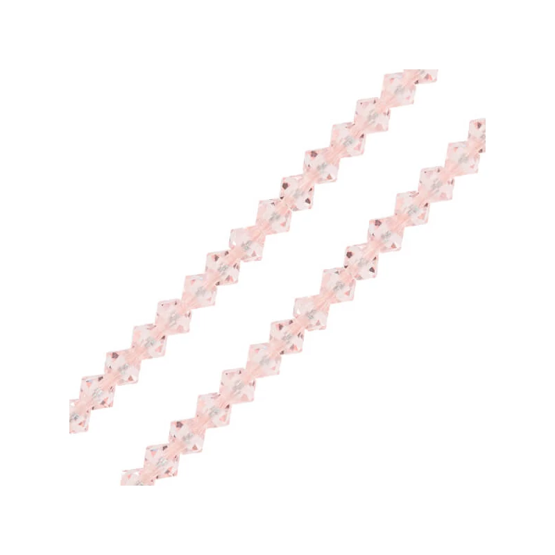 Reťaz z kónických kryštáľových korálkov Preciosa, 4 mm - Rose Opal