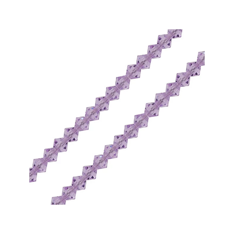 Reťaz z kónických kryštáľových korálkov Preciosa, 4 mm - Violet