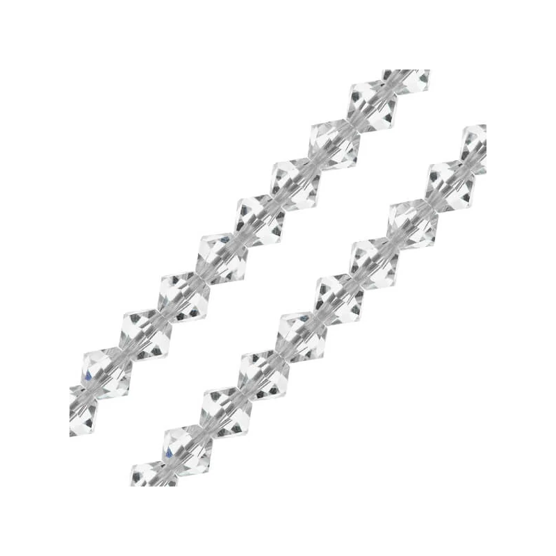Reťaz z kónických kryštáľových korálkov Preciosa, 6 mm - Crystal