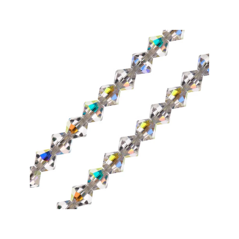 Reťaz z kónických kryštáľových korálkov Preciosa, 6 mm - Crystal AB