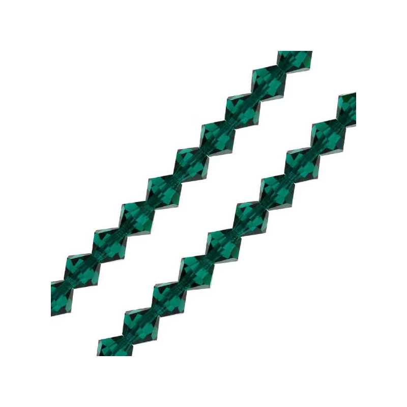 Reťaz z kónických kryštáľových korálkov Preciosa, 6 mm - Emerald