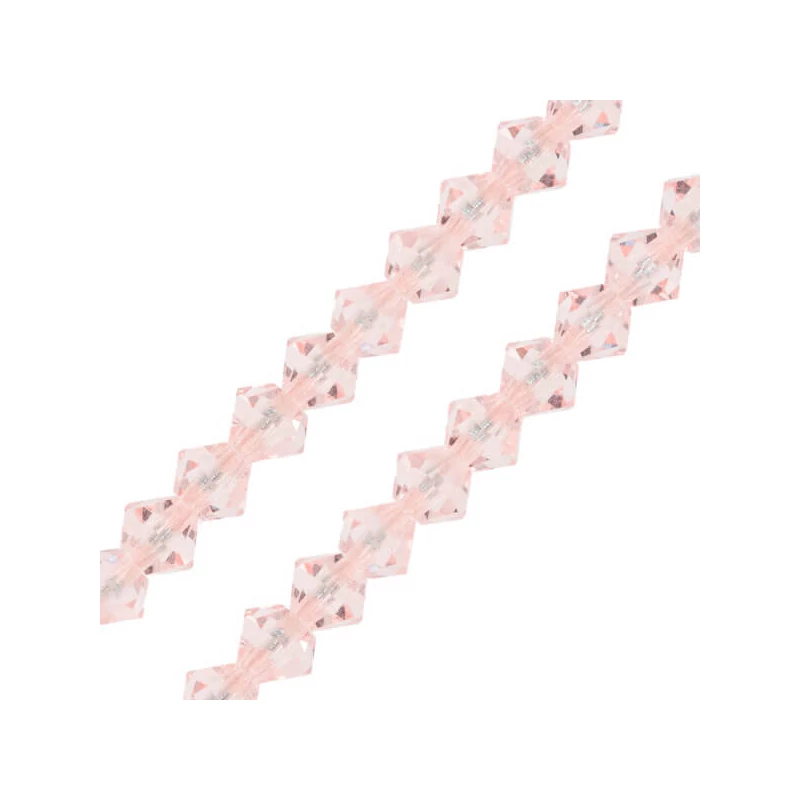 Reťaz z kónických kryštáľových korálkov Preciosa, 6 mm - Light Rose