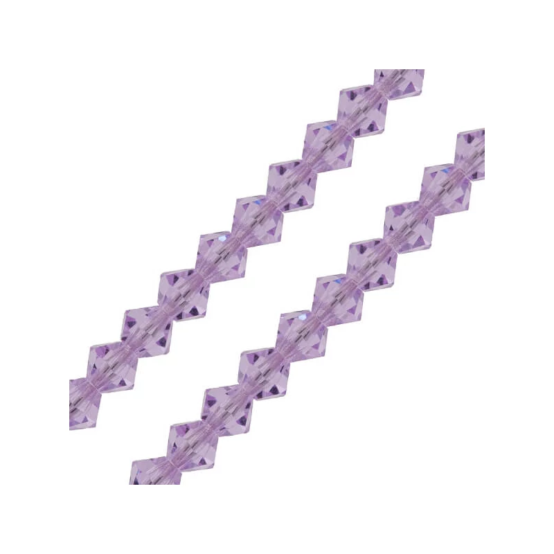 Reťaz z kónických kryštáľových korálkov Preciosa, 6 mm - Violet