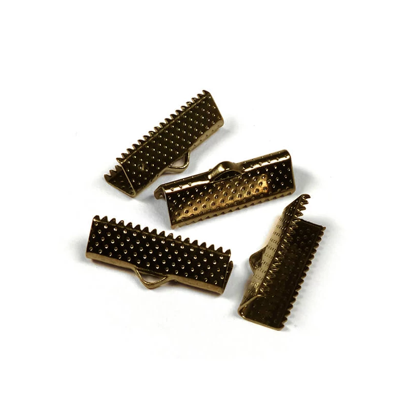 Koncovka stuhy, 20 mm, 4 ks - starožitná