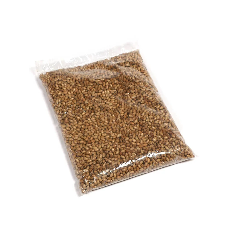 Drevené koráliky, ovsené vločky, 5-8 mm, 500 g - hnedé