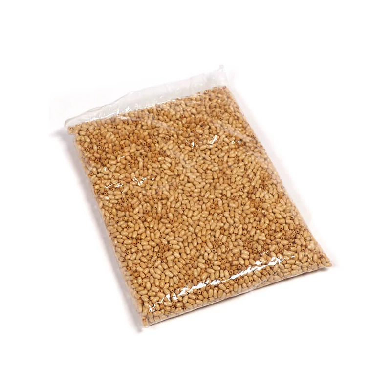 Drevené koráliky, ovsené vločky, 5-8 mm, 500 g - prírodné