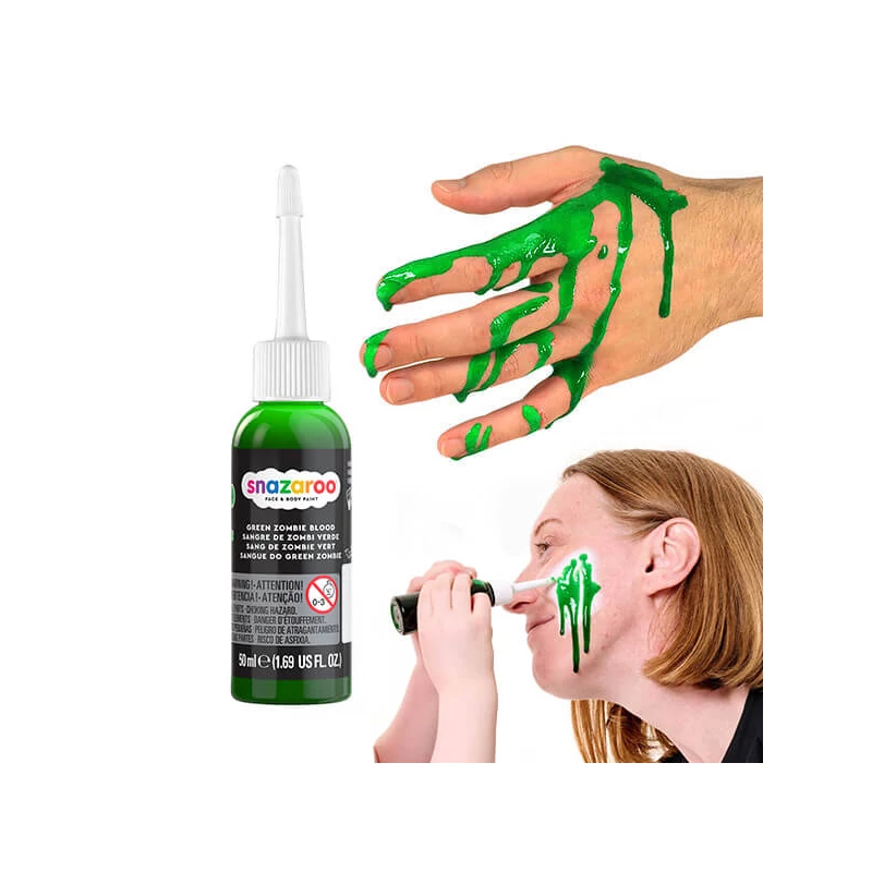 Umelá krv Snazaroo, 50 ml - zelená, zombie