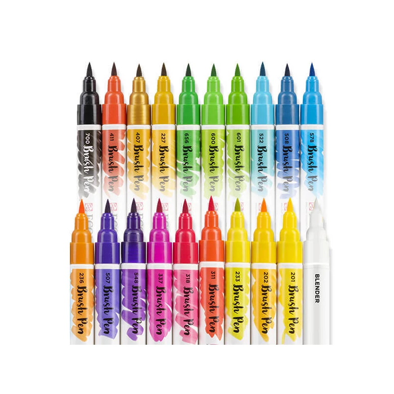 Sada akvarelových pier Talens Ecoline Brush Pen - 20 ks