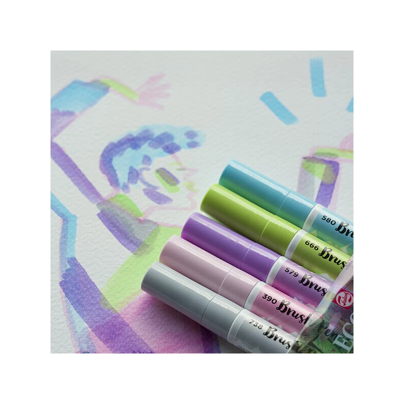 Sada akvarelových popisovačov Talens Ecoline Brush Pen - 5 ks, Pastel